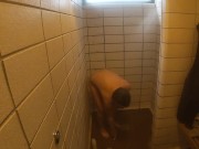 Shower and shaving my pussy camping