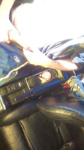 Playing with my dick in my Audi Cabriolet at the parking at beach part Two