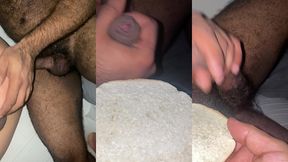 fodendo e dando porra pra minha puta comer com pao