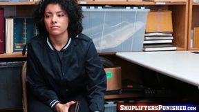 Beautiful ebony Maya Morena fucked hard by horny security guard