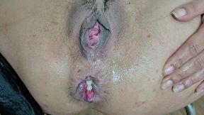 letty latina milf creamy ass and pussy double penetration with huge dildos