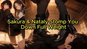 Double Platform Boot Face Crush - Sakura & Nataly Pin You Down Full Weight