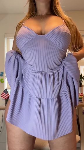 Purple off-the-shoulder dress