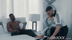 Hot black homo Taye Scott rimmed and fucked by Papi Suave