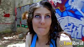 Curly Hair and Big Floppy Tits Teen Sabrina Deep Fucked Outdoors