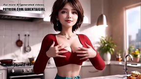 3D MILF Cosplay in horny Kitchen POV Sex