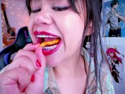 Lila Jordan eating snacks, Vore, Giantess