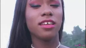 Black beauty with huge tits gets impressive tit fuck