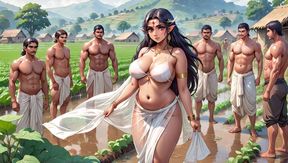 Sensational AI-Created Images of Hilarious Anime Indian Women & Elvish Companions Engaging in Epic Bath Time