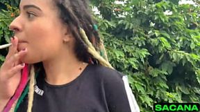 Eating her in the bush