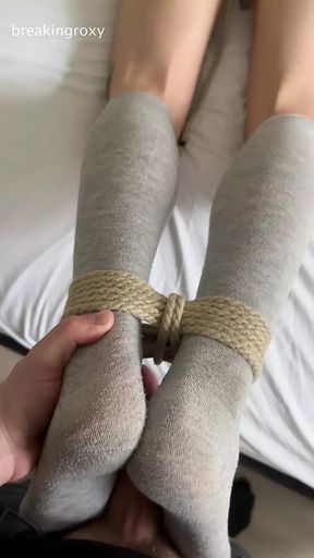 Master Fucks Slaves Tied Feet in Socks