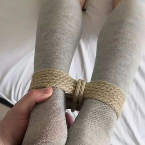 Master Fucks Slaves Tied Feet in Socks