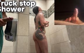 Truck Stop Jerking off Shower He Didn&#039;t Have Sex 3 Months Destroyed