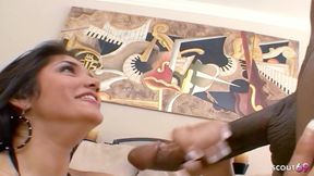Crazy Latina Skinny MILF Leah Fucked by Black Big Cock and Get Cumshot