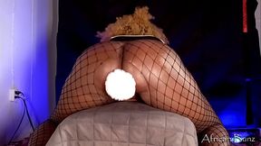 10 Inch dildo in my Asshole - ANAL RIDING with my bunny Tail Butt Plug