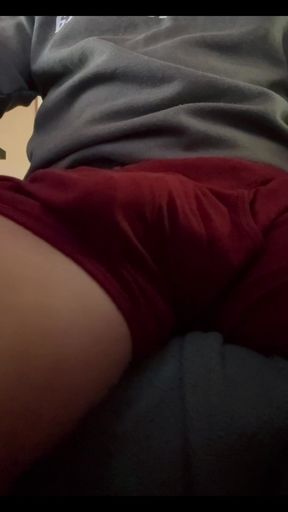 Latino Guy Relaxing and Teasing His Bulge