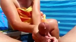 Handjob on a Public Beach