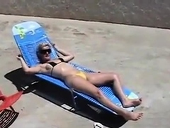 Wanking-off on Her #2 (Blonde Babe)