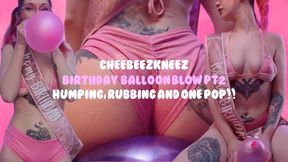 Cheebeezkneez Blows Birthday Balloons, Rubs Against Them, Humps Them and POPS one!!