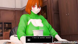 Ikumi3D fucks job interviewee with her massive cock & swallows his load