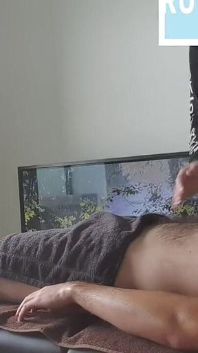 British Hairy Twink Receives First Erotic Massage with Happy Ending