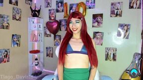 Horny tgirl videocall with her neighbour