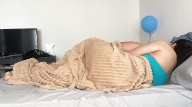 Hot wet lesbian passion under the blanket big tits moaning