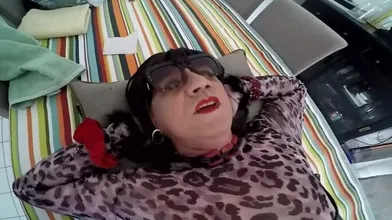 A Mature Shemale Gets Fucked On A Table