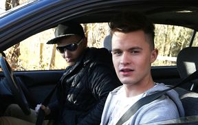 Backseat car  fuck for Shaun Mann and James Thomas