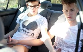 Backseat car  fuck for Shaun Mann and James Thomas