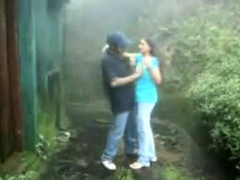 British Indian couple fuck in rain storm at hill station