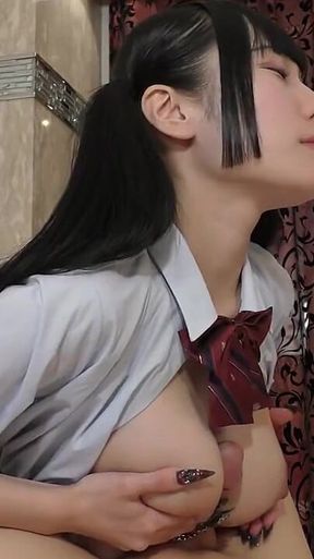 Japanese Beauty with Black Hair. Big-breasted Amateur, Blowjob and Cumshot Sex. Uncensored, Asian, Hentai