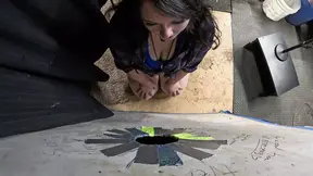 Goth Asian Teen Sucks Customer Dry at Glory Hole