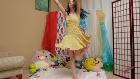 Mewchii Fey Twirling And Jumping In A Yellow Summer Dress