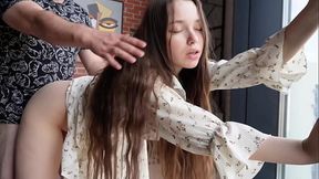 My stepsister doesn't mind fucking on the floor