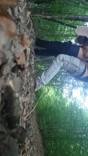 Wife Fucked Outside, Pussy Flowing with 2 Creampies