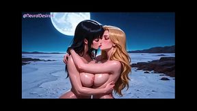 3D AI HQ 2 chicks Big tits Firm tits Hard nipples riding POV w/ Sound added