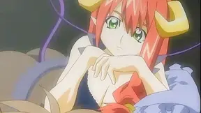 Cute teen succubus with a tail is fucked by an angel with a futanari cock