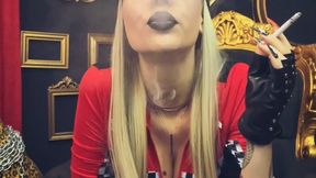 Racing inspired look with black lipstick, smokin’