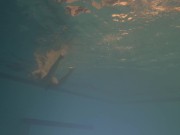 Underwater pool naked swim