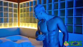 Solo Muscle Jerk off Big Cumshot! Uncut Latinos