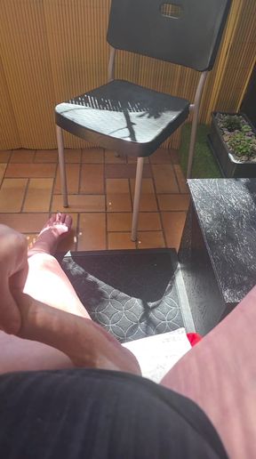 neighbor in underwear on the balcony