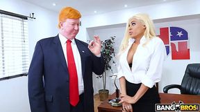 Trump's MILF secretary having wild sex in front of Cuckolding Mr.President