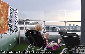 Naked sunbathing tiny teen poppy opening her tiny teen slit for big glass dildo underwater play