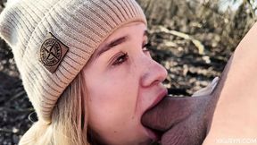 Stepsisller in the woods; risky oral&#x1F61C; &mdash;  close call