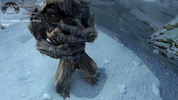 Horny vampire chick is getting banged by a troll and it looks like she likes it