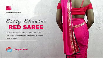 RED SAREE - INDIAN TRANS STRIPTEASE