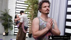 MODERN-DAY SINS - Cheating PAWG Jane Wilde Almost Caught Fucking Fitness Instructor! PUBLIC CLASS!