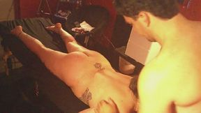 Starr swallows, made to cum and tickled