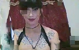 Sexy tattooed shemale